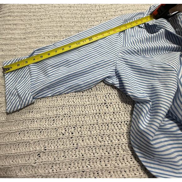Riders by Lee Effortless Care Button Up Shirt Womens Plus Size 2X Blue Stripe - Picture 4 of 11